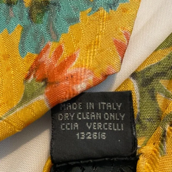 Floral Patterned Yellow Silk LP Tie - Picture 7 of 7